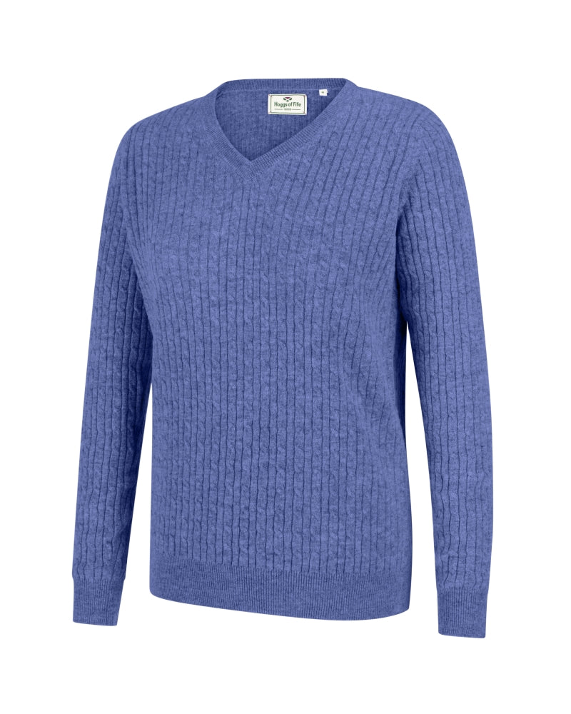 HOGGS OF FIFE - Lauder Cable Pullover - Women's - Violet