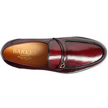 Load image into Gallery viewer, 40% OFF BARKER Wade Shoes - Mens Moccasins - Burgundy Kid - Size: UK 9.5
