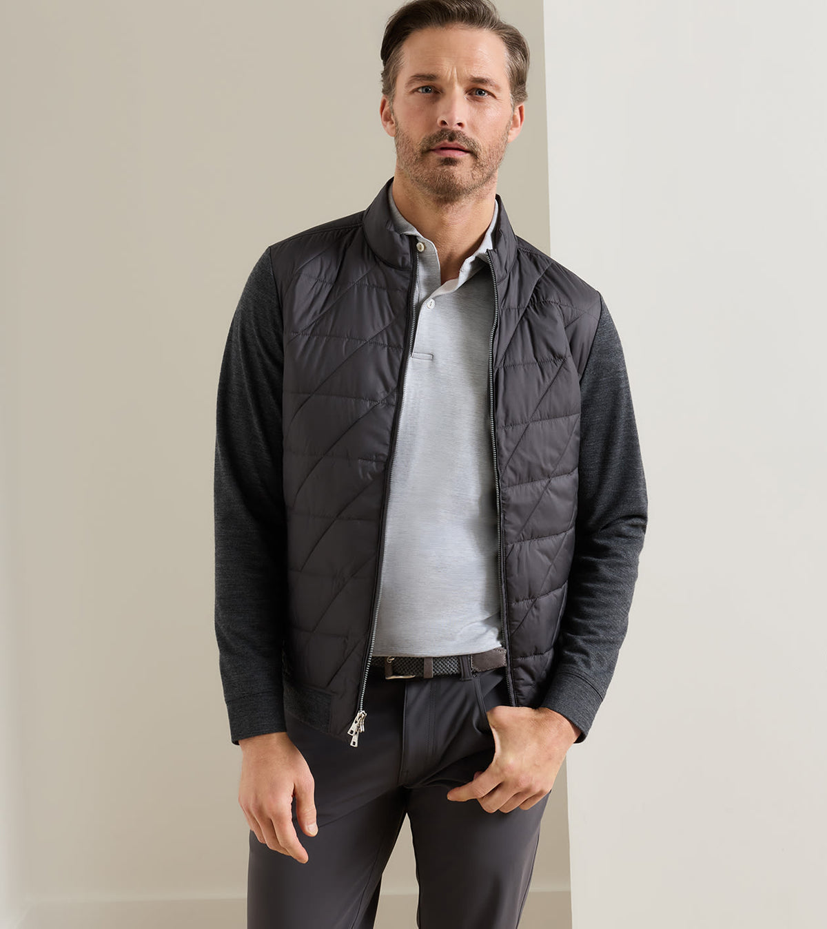 Peter Millar Walker Hybrid Jacket in Iridium - front