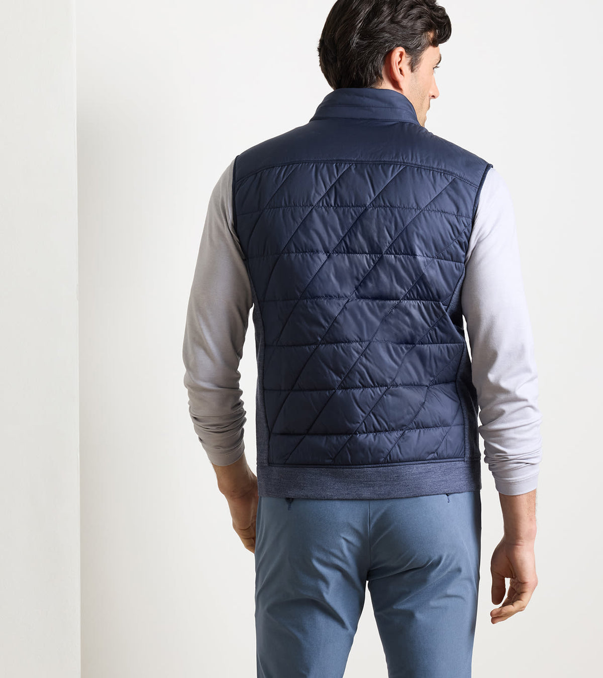 Peter Millar Walker Hybrid Gilet in Navy - rear