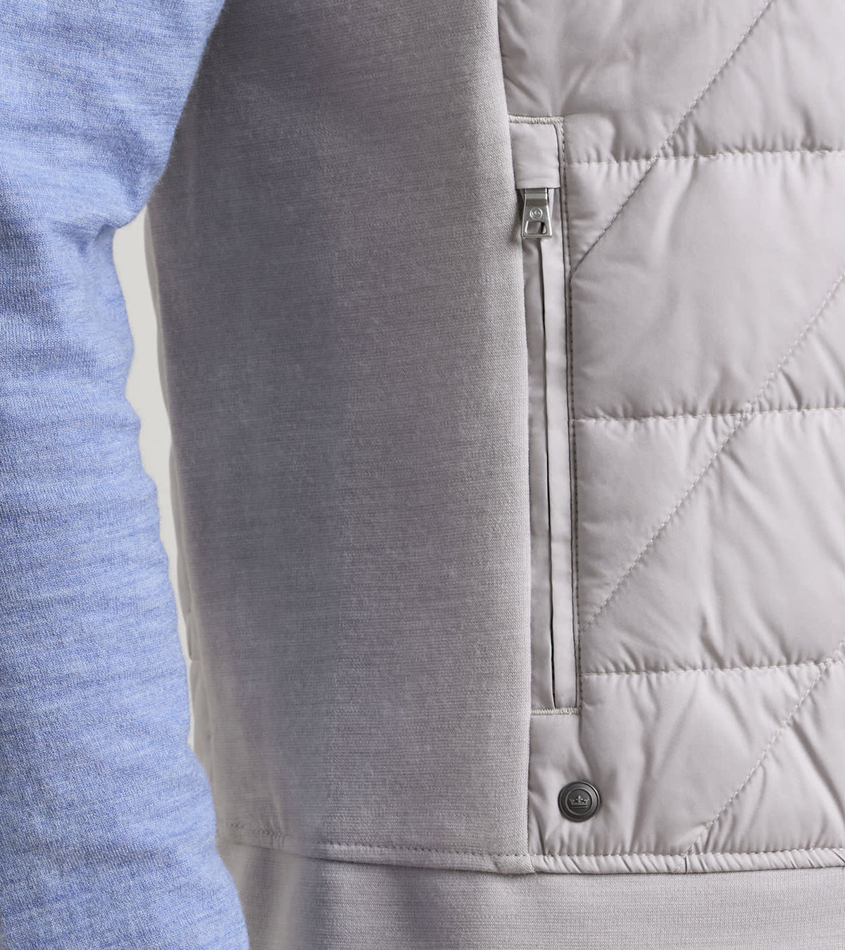 Peter Millar Walker Hybrid Gilet in Silver Strand - detail