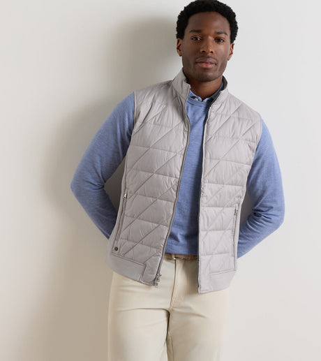 Peter Millar Walker Hybrid Gilet in Silver Strand - front