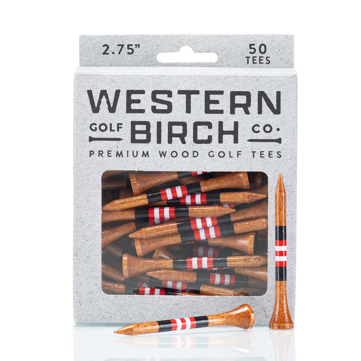 WESTERN BIRCH Signature Striped Premium Bamboo Golf Tees – 2¾" (70mm) - El Diablo II