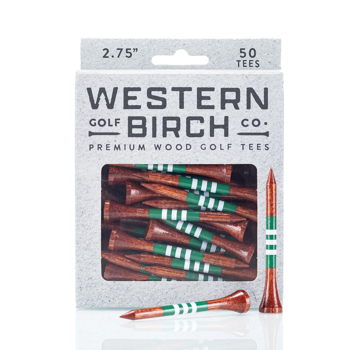 WESTERN BIRCH Signature Striped Premium Bamboo Golf Tees – 2¾" (70mm) - Jaguar II