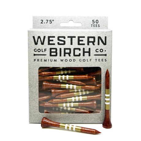 WESTERN BIRCH Signature Striped Premium Bamboo Golf Tees – 2¾" (70mm) - El Dorado