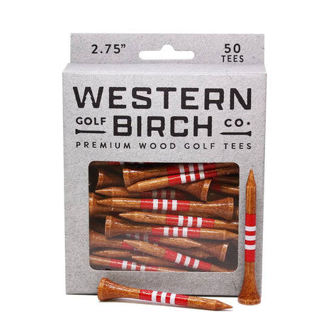 WESTERN BIRCH Signature Striped Premium Bamboo Golf Tees – 2¾" (70mm) - Maseratee II