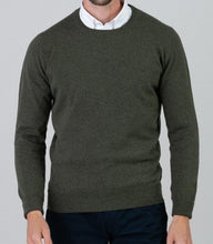 Load image into Gallery viewer, 50% OFF - WILLIAM LOCKIE Crew Neck - Mens Gordon 1 Ply Geelong - Loden Grey - Size: 48&quot;
