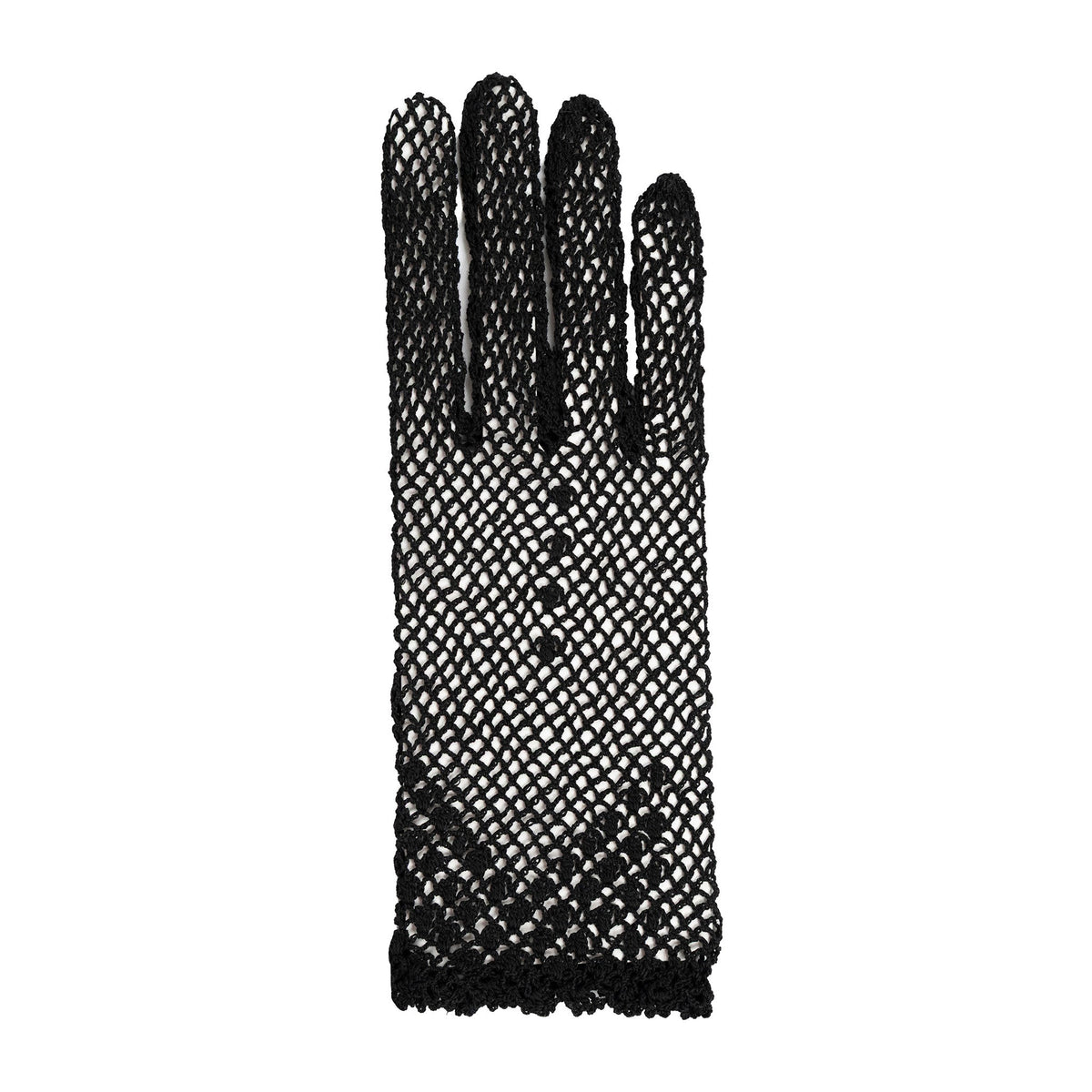 Women's cotton crochet gloves in black - single glove 