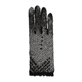 Women's cotton crochet gloves in black - single glove 
