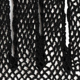 Women's cotton crochet gloves in black - close up of the fingers