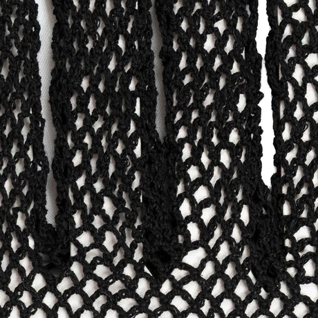 Women's cotton crochet gloves in black - close up of the fingers