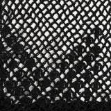 Women's cotton crochet gloves in black  close up of the details 