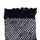 Women's cotton crochet gloves in navy - close up of the cuff