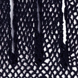Women's cotton crochet gloves in navy - close up of the crocheting 