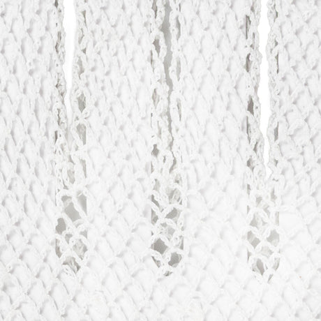 Women's cotton crochet gloves in white -close up of the fingers