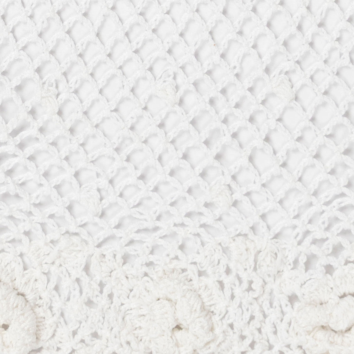 Women's cotton crochet gloves in white - close up of the fabric