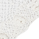 Women's cotton crochet gloves in white - close up of the edge of the cuff