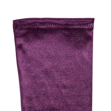 Women's long opera satin gloves in amethyst cuff