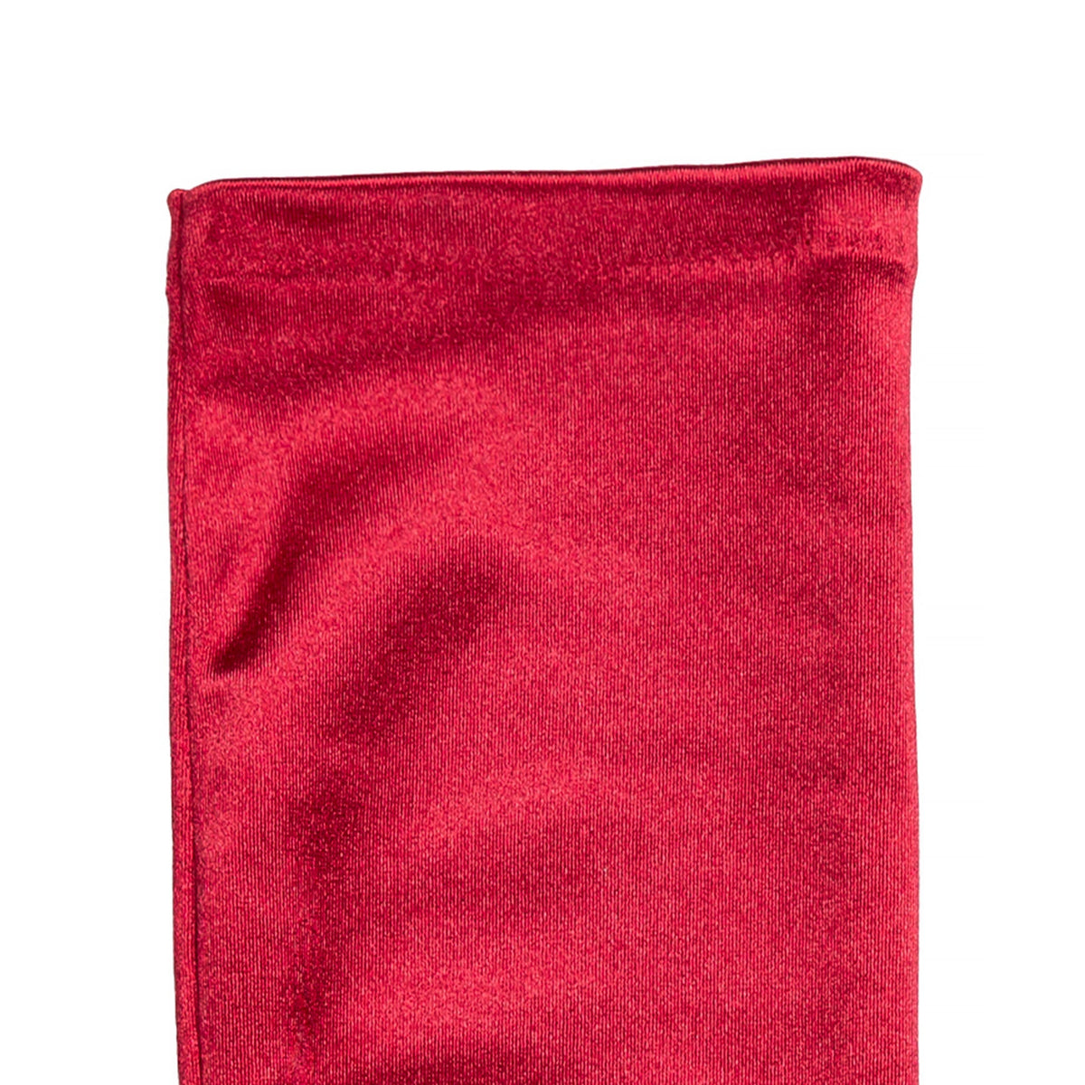 Women's long opera satin gloves in berry - cuff