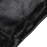 Women's long opera satin gloves in black - close up of the cuff end