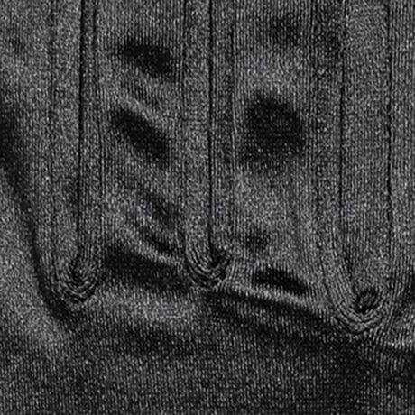 Women's long opera satin gloves in black - stitching in between fingers