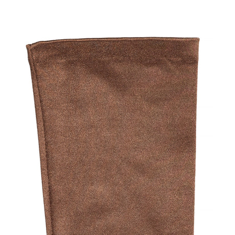 Women's long opera satin gloves in bronze - cuff