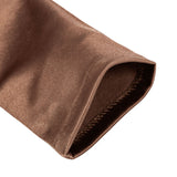 Women's long opera satin gloves in bronze open cuff