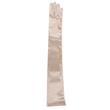 Women's long satin opera gloves in champagne - single glove