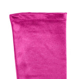 Women's long opera satin gloves in fuchsia - cuff of the glove palm side