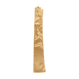 Women's long opera satin gloves in gold - single glove