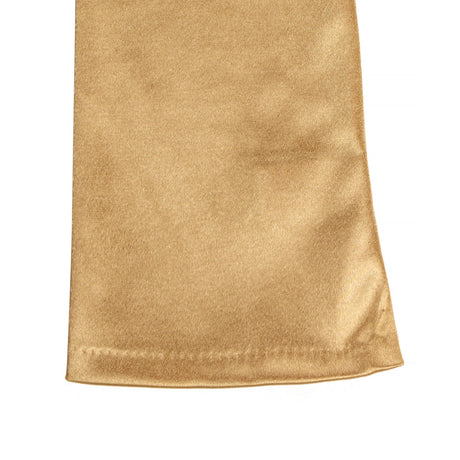 Women's long opera satin gloves in gold - cuff