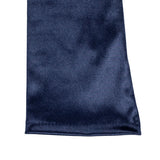 Women's long opera satin gloves in navy - cuff