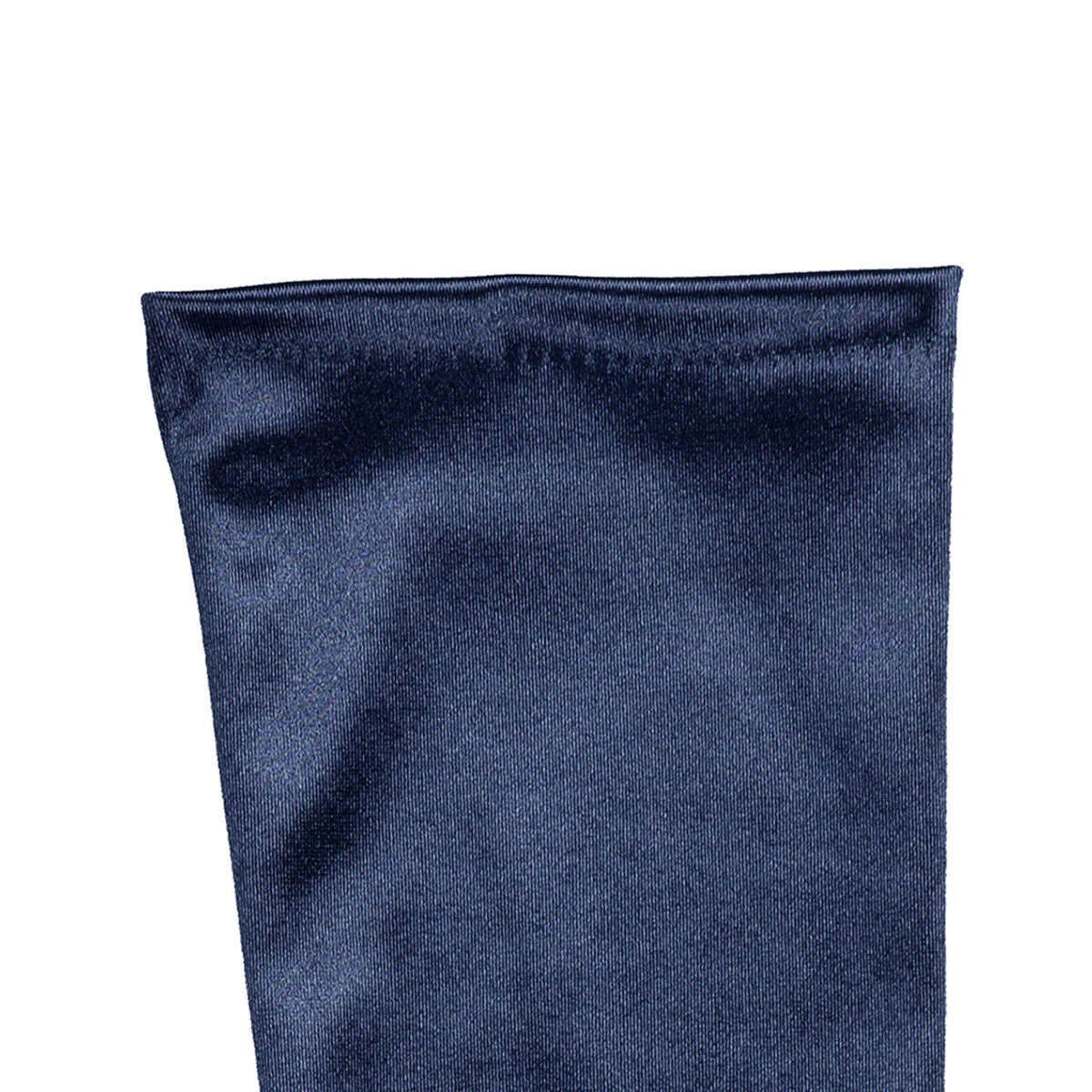 Women's long opera satin gloves in navy cuff
