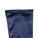 Women's long opera satin gloves in navy cuff