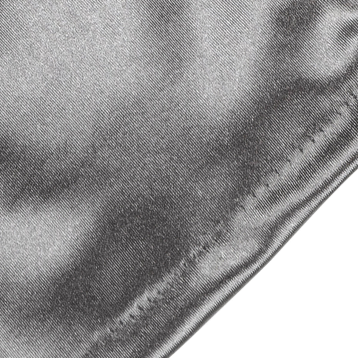 Women's long opera satin gloves in pewter - end of the cuff
