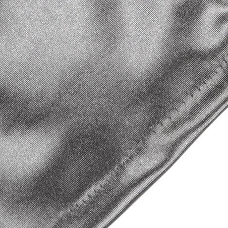 Women's long opera satin gloves in pewter - end of the cuff