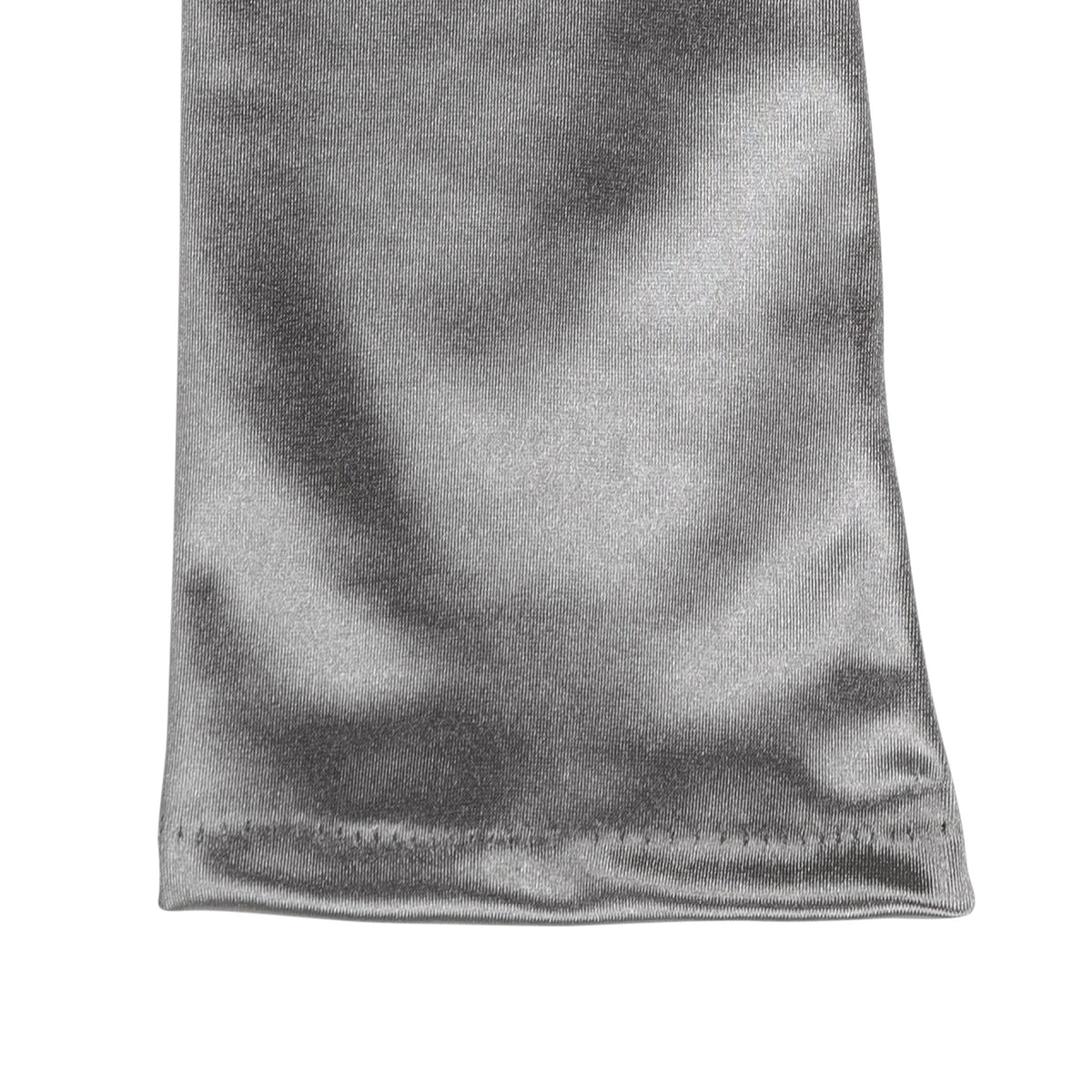 Women's long opera satin gloves in pewter cuff