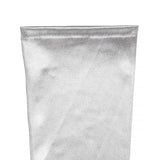 Women's long opera satin gloves in silver grey palm side of the cuff
