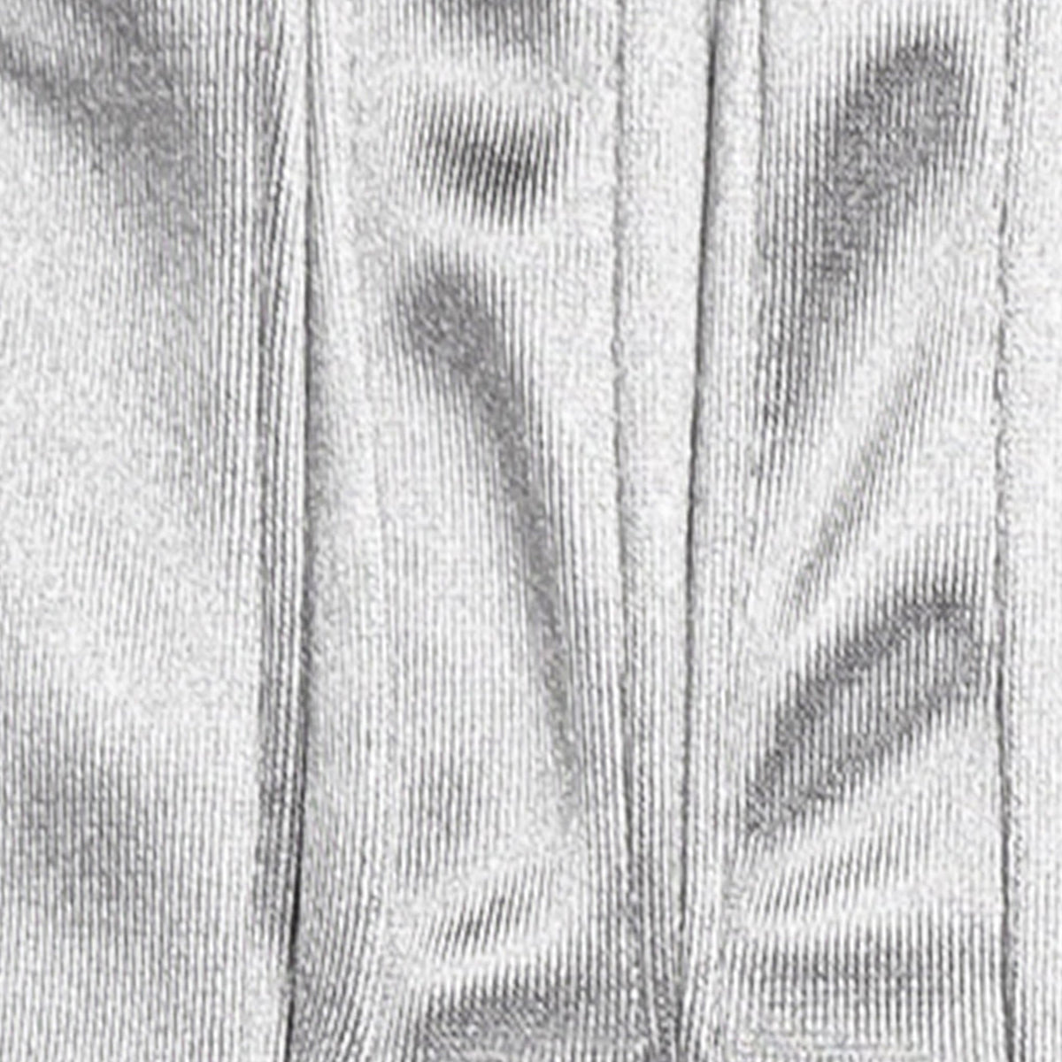 Women's long opera satin gloves in silver grey - stitching between fingers