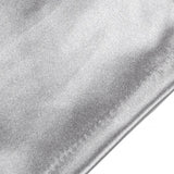 Women's long opera satin gloves in silver grey - end of the cuff