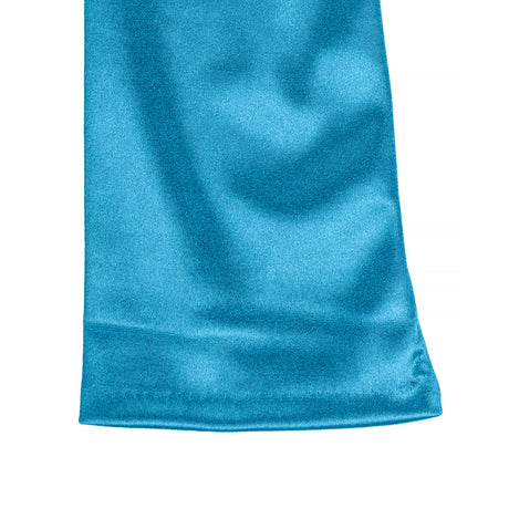 Women's long opera satin gloves in teal cuff