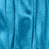 Women's long opera satin gloves in teal stitching in between fingers