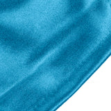 Women's long opera satin gloves in teal - end of the cuff