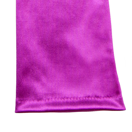 Women's Long Satin Gloves in Violet  right cuff