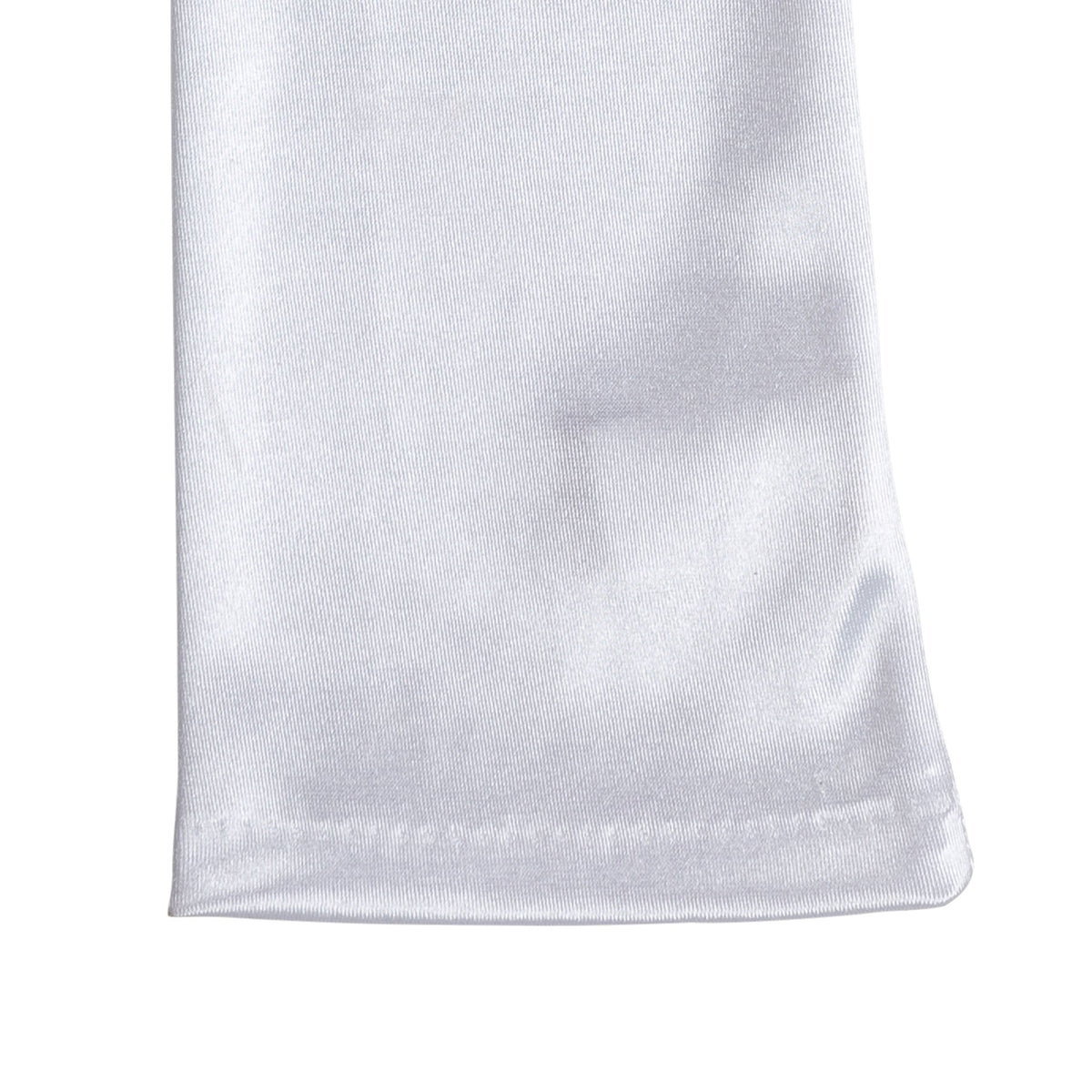Women's long opera satin gloves in white - cuff