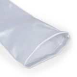 Women's long opera satin gloves in white open cuff