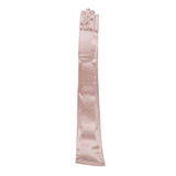 Women's long satin opera gloves in rose - single glove 