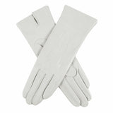women's silver silk lined leather gloves