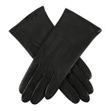 DENTS Isabelle women’s cashmere-lined leather gloves in black – front