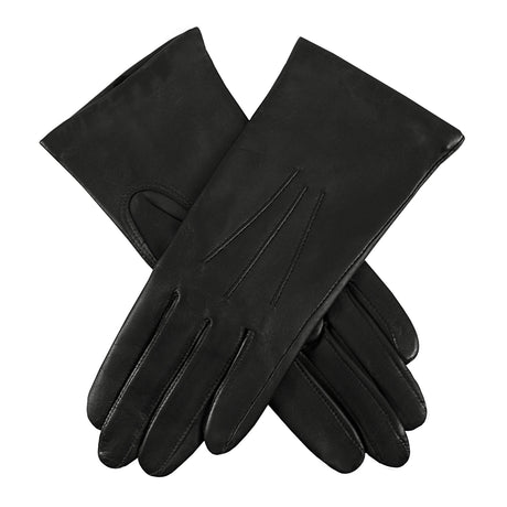 DENTS Isabelle women’s cashmere-lined leather gloves in black – front